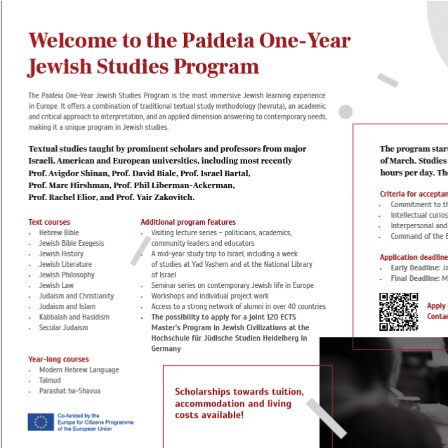 Apply for the one-year jewish studies program 2020-2021!